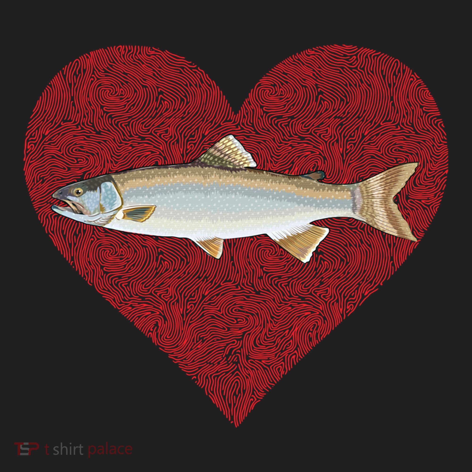 Lake Trout Valentines Day Fish Love Fingerprint Cool Gift Beanie