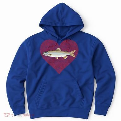 Lake Trout Valentines Day Fish Love Fingerprint Cool Gift Hoodie