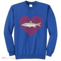 Lake Trout Valentines Day Fish Love Fingerprint Cool Gift Sweatshirt thumb 0