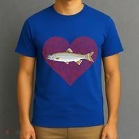 Lake Trout Valentines Day Fish Love Fingerprint Cool Gift T-Shirt thumb 3