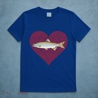 Lake Trout Valentines Day Fish Love Fingerprint Cool Gift T-Shirt thumb 5