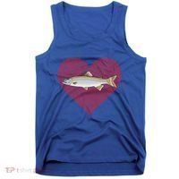 Lake Trout Valentines Day Fish Love Fingerprint Cool Gift Tank Top thumb 0