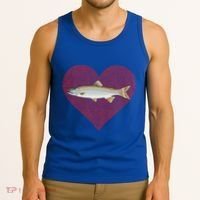 Lake Trout Valentines Day Fish Love Fingerprint Cool Gift Tank Top thumb 3