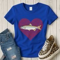 Lake Trout Valentines Day Fish Love Fingerprint Cool Gift Women's T-Shirt thumb 3