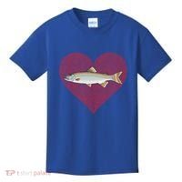 Lake Trout Valentines Day Fish Love Fingerprint Cool Gift Kids T-Shirt thumb 0