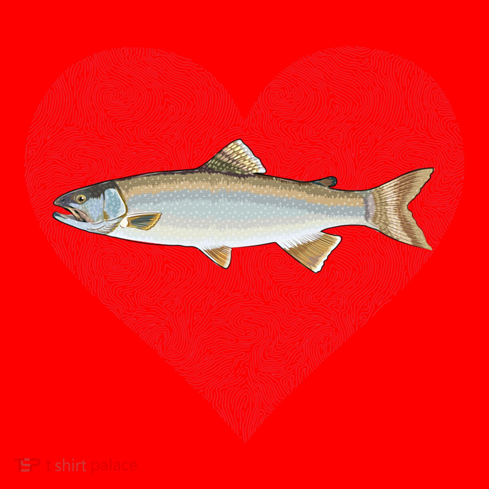 Lake Trout Valentines Day Fish Love Fingerprint Cool Gift Santa Hat