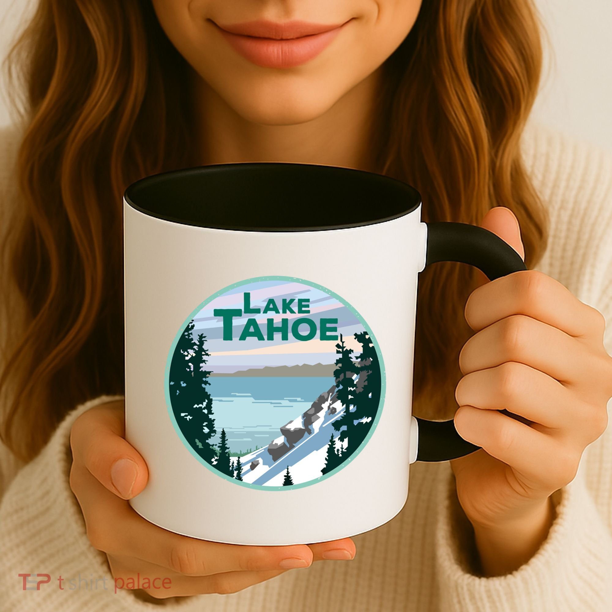 Lake Tahoe Winter Meaningful Gift California Nevada Mountain Gift Coffee Mug