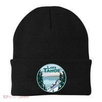 Lake Tahoe Winter Meaningful Gift California Nevada Mountain Gift Beanie thumb 0