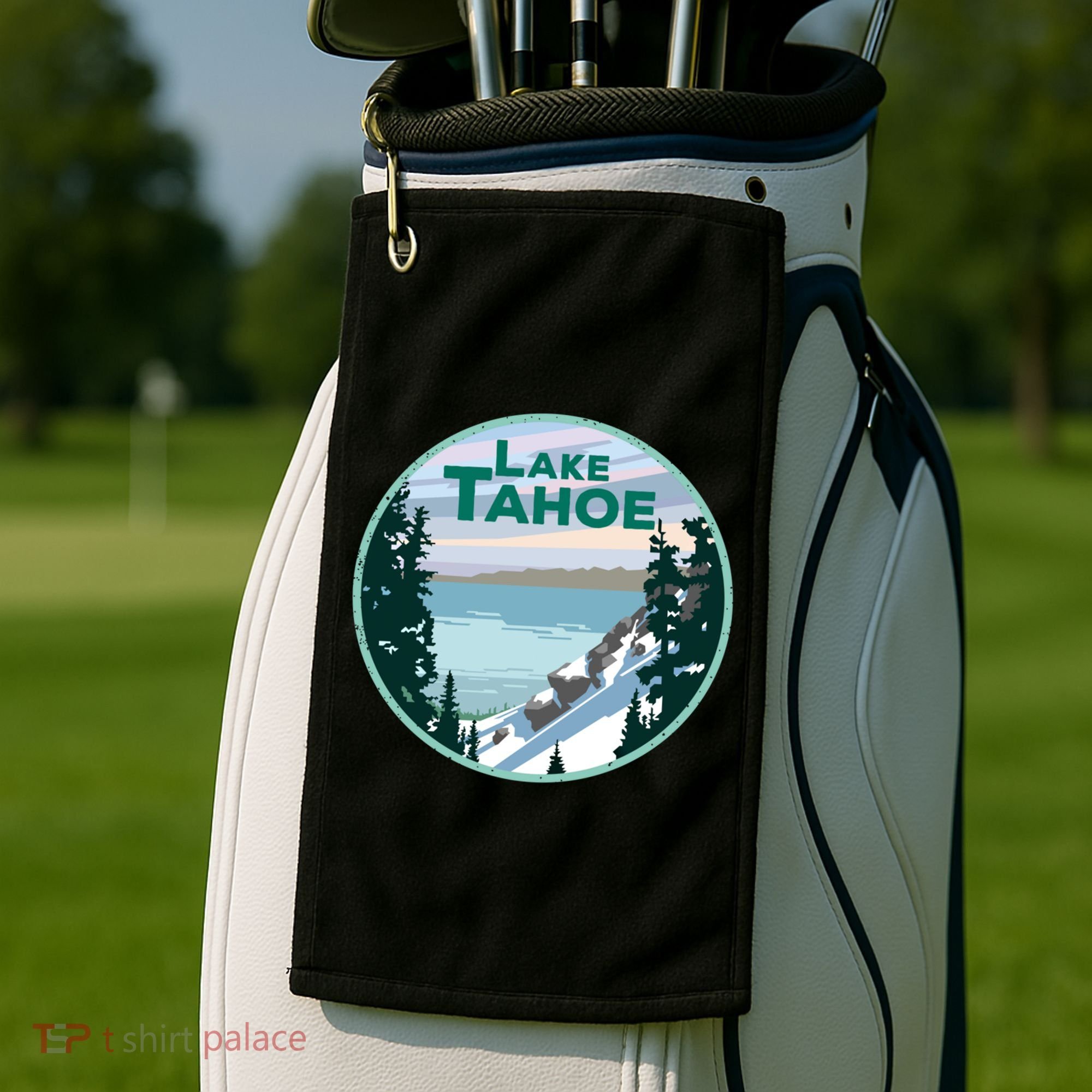 Lake Tahoe Winter Meaningful Gift California Nevada Mountain Gift Golf Towel
