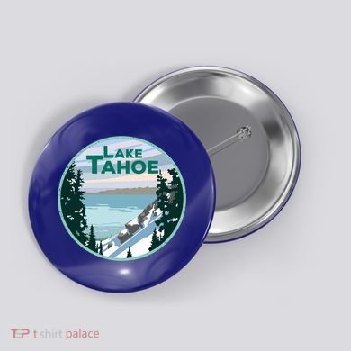 Lake Tahoe Winter Meaningful Gift California Nevada Mountain Gift Button