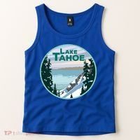 Lake Tahoe Winter Meaningful Gift California Nevada Mountain Gift Tank Top thumb 2