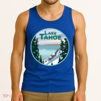 Lake Tahoe Winter Meaningful Gift California Nevada Mountain Gift Tank Top thumb 3