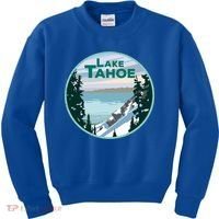 Lake Tahoe Winter Meaningful Gift California Nevada Mountain Gift Kids Sweatshirt thumb 0