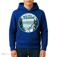 Lake Tahoe Winter Meaningful Gift California Nevada Mountain Gift Kids Hoodie thumb 4