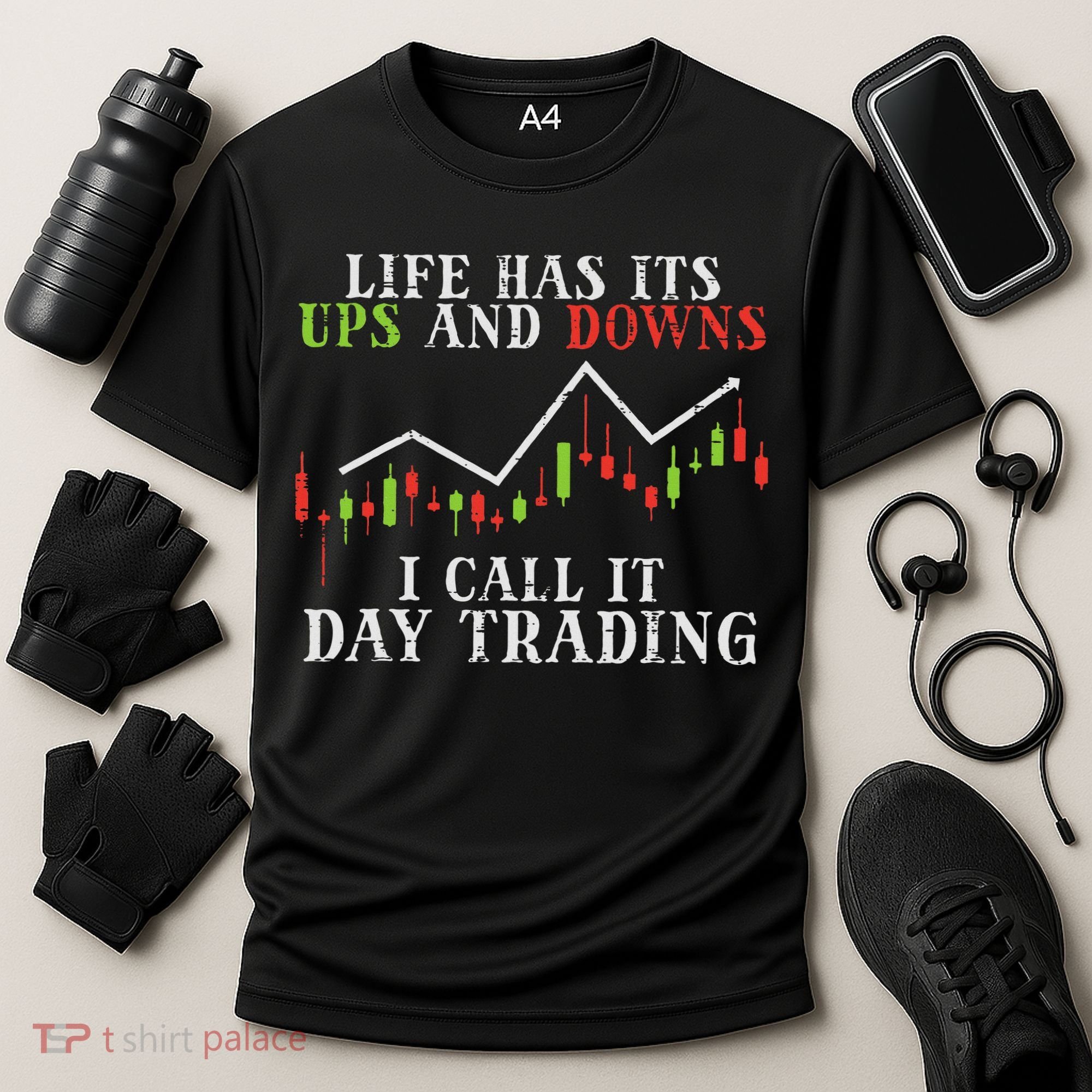 Life Ups And Downs Day Trading Crypto Stock Market Trader Cooling Performance Crew T-Shirt