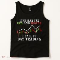 Life Ups And Downs Day Trading Crypto Stock Market Trader Tank Top thumb 2