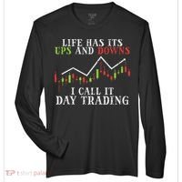 Life Ups And Downs Day Trading Crypto Stock Market Trader Zone Performance Long-Sleeve T-Shirt thumb 0