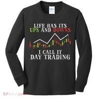 Life Ups And Downs Day Trading Crypto Stock Market Trader Kids Long Sleeve Shirt thumb 0