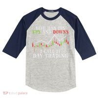 Life Ups And Downs Day Trading Crypto Stock Market Trader Kids Colorblock Raglan Jersey thumb 0