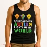 Light Up Autism Puzzle Autism Awareness, Autism Mom Tank Top thumb 3
