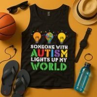 Light Up Autism Puzzle Autism Awareness, Autism Mom Tank Top thumb 4