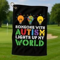 Light Up Autism Puzzle Autism Awareness, Autism Mom Golf Towel thumb 1