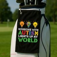 Light Up Autism Puzzle Autism Awareness, Autism Mom Golf Towel thumb 2