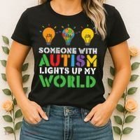 Light Up Autism Puzzle Autism Awareness, Autism Mom Women's T-Shirt thumb 2