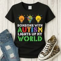 Light Up Autism Puzzle Autism Awareness, Autism Mom Women's T-Shirt thumb 3