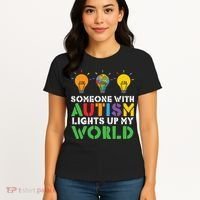 Light Up Autism Puzzle Autism Awareness, Autism Mom Women's T-Shirt thumb 4