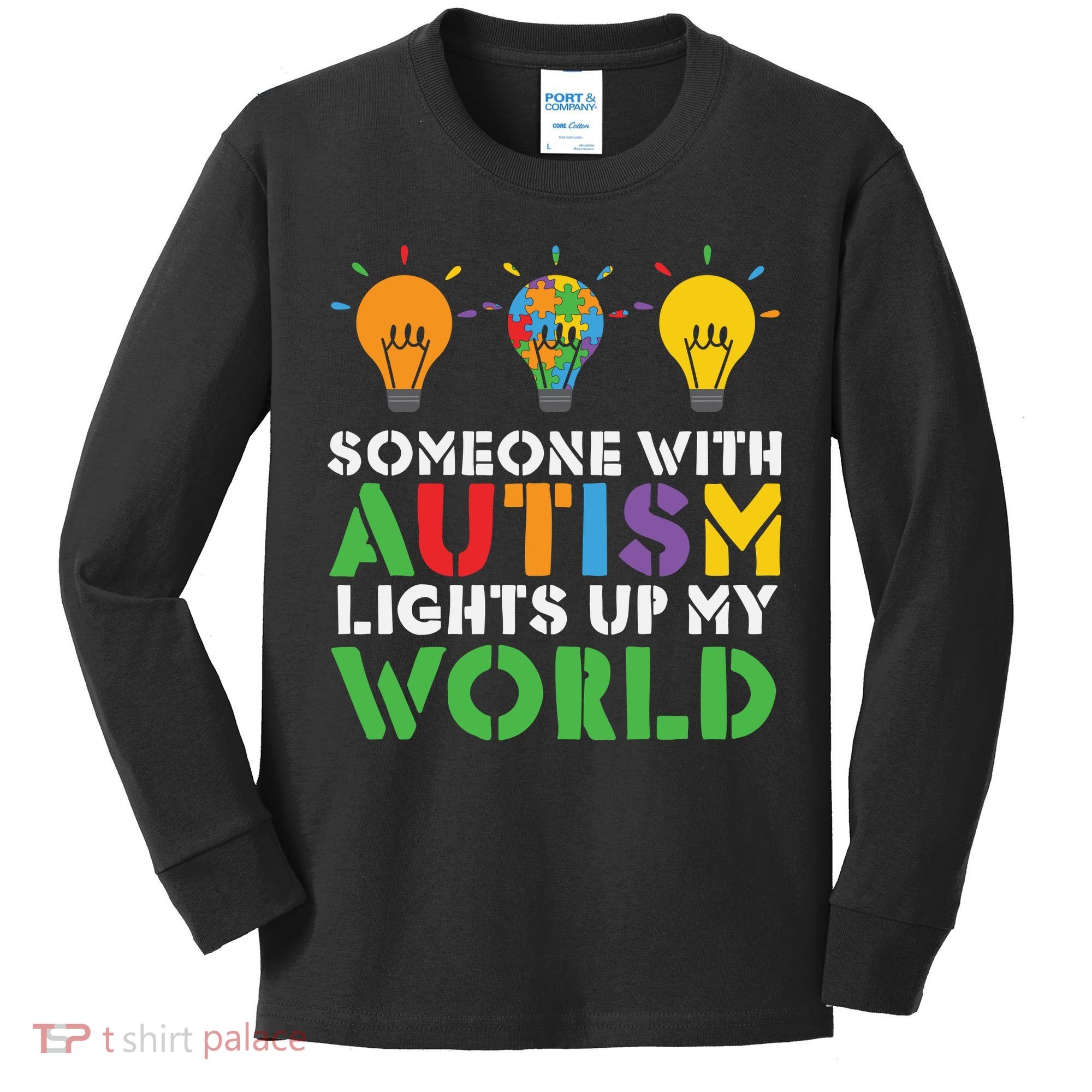 Light Up Autism Puzzle Autism Awareness, Autism Mom Kids Long Sleeve Shirt