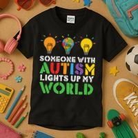 Light Up Autism Puzzle Autism Awareness, Autism Mom Kids T-Shirt thumb 3