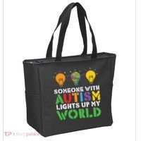 Light Up Autism Puzzle Autism Awareness, Autism Mom Tote Bag thumb 2