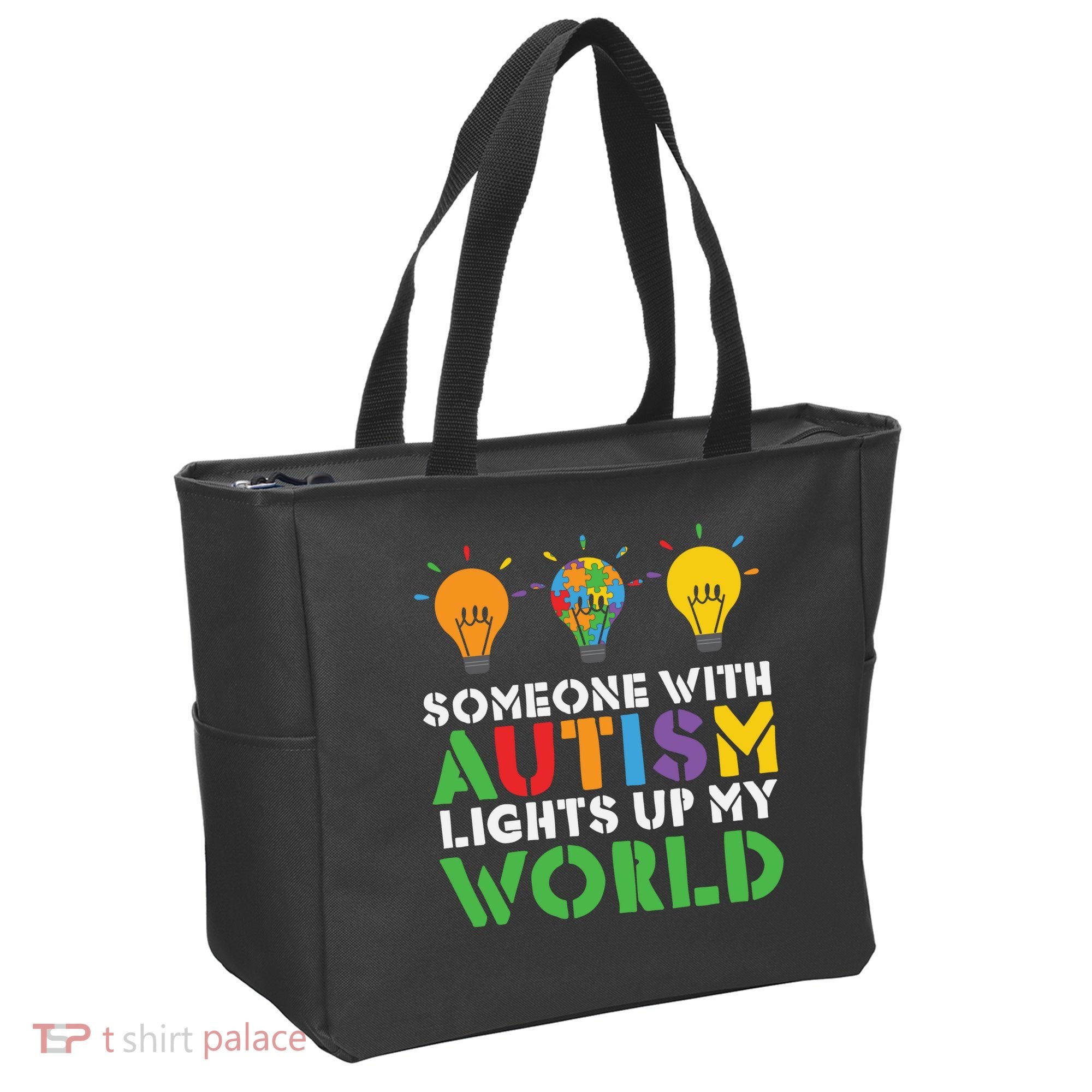 Light Up Autism Puzzle Autism Awareness, Autism Mom Tote Bag