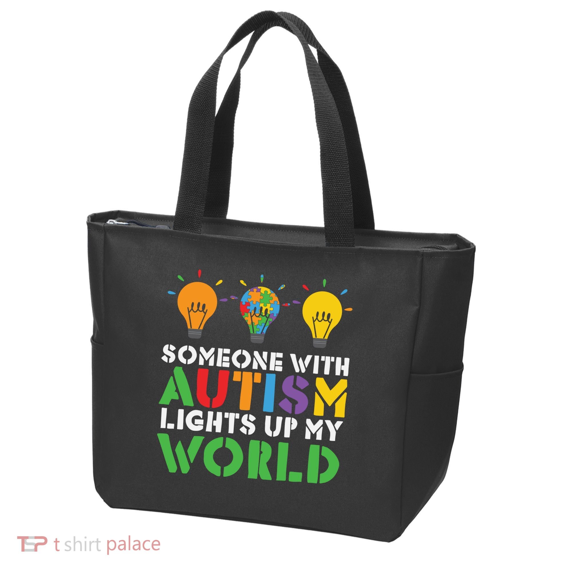 Light Up Autism Puzzle Autism Awareness, Autism Mom Tote Bag