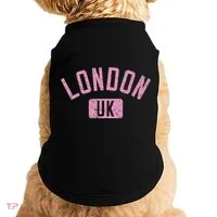 London Uk Arched Text Distressed Print Doggie Tank thumb 0