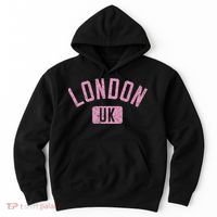 London Uk Arched Text Distressed Print Hoodie thumb 0