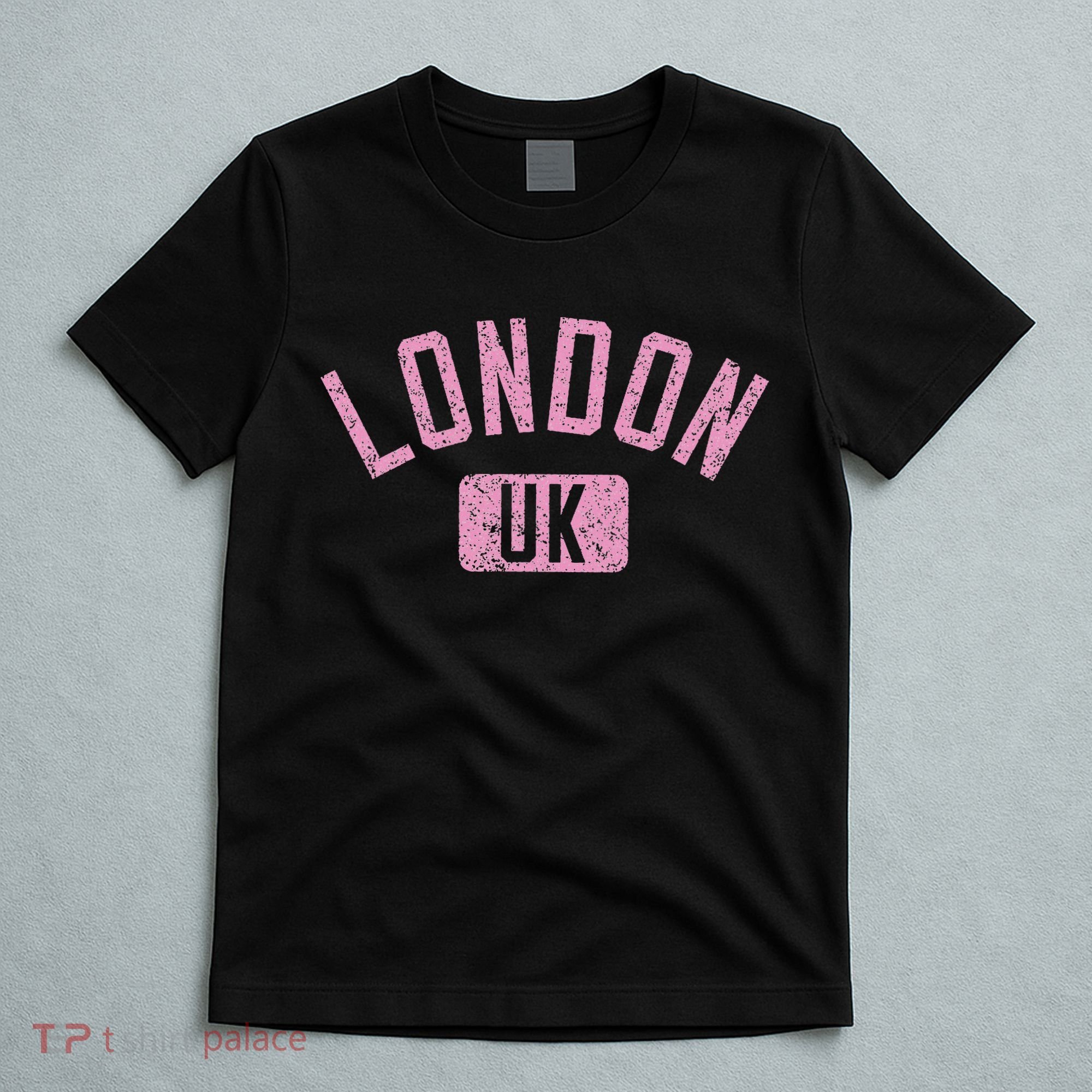 London Uk Arched Text Distressed Print T-Shirt