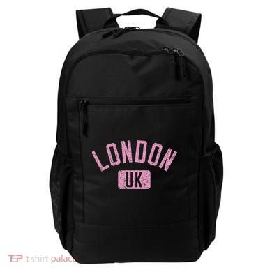 London Uk Arched Text Distressed Print Backpack