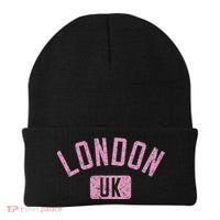 London Uk Arched Text Distressed Print Beanie thumb 0