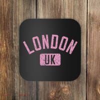 London Uk Arched Text Distressed Print Coaster thumb 0