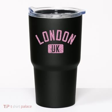London Uk Arched Text Distressed Print Tumbler