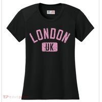 London Uk Arched Text Distressed Print Women's Cooling Performance Crew T-Shirt thumb 0