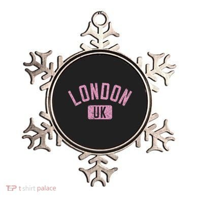 London Uk Arched Text Distressed Print Ornament
