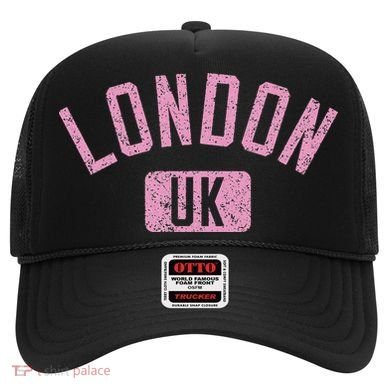 London Uk Arched Text Distressed Print Hat