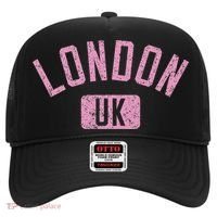 London Uk Arched Text Distressed Print Hat thumb 0