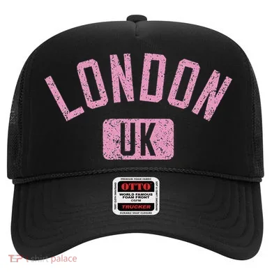 London Uk Arched Text Distressed Print Hat
