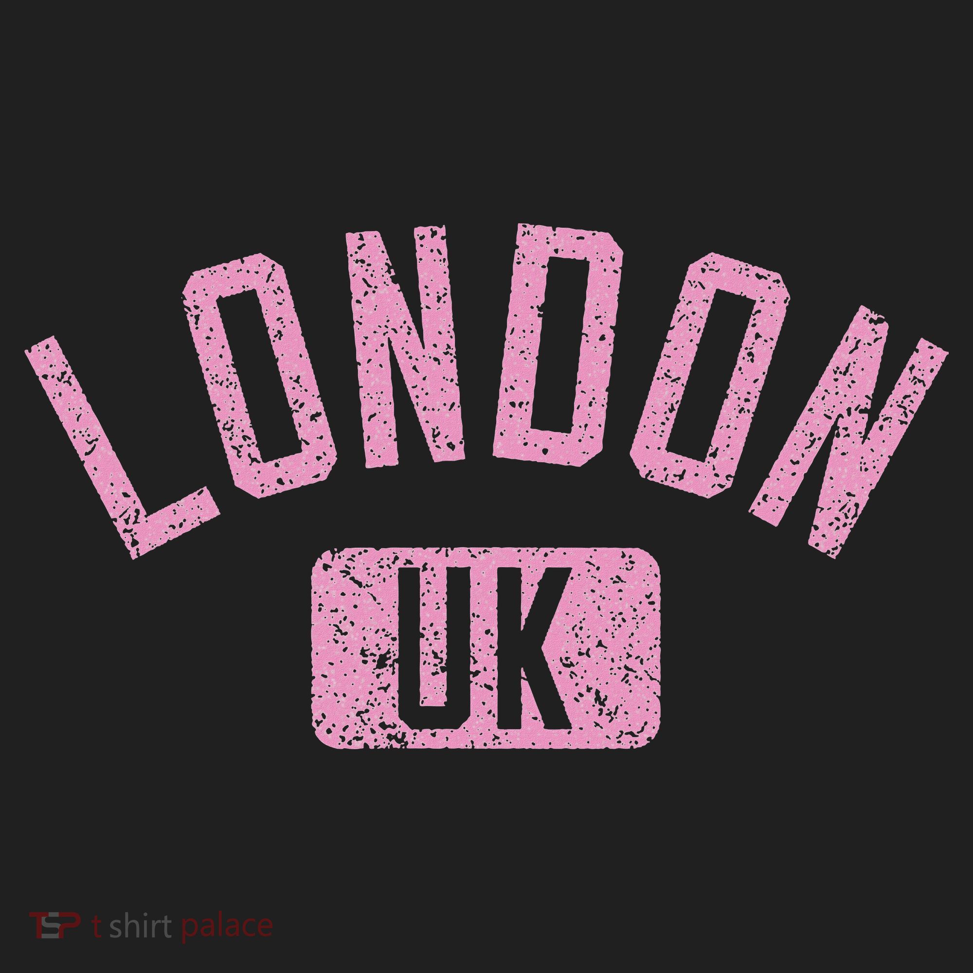 London Uk Arched Text Distressed Print Golf Towel