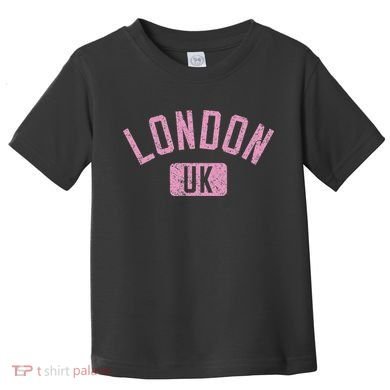 London Uk Arched Text Distressed Print Toddler T-Shirt