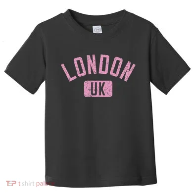 London Uk Arched Text Distressed Print Toddler T-Shirt